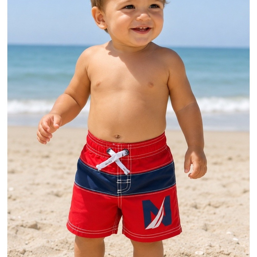 Nautica Swimsuit Toddler Boy 18m Swim Trunks 18 Months Colorblock Bathing Suit